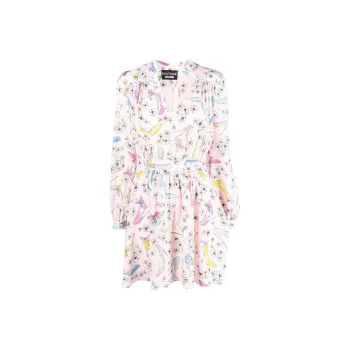 MOSCHINO Floral print Long sleeved Mini Dress