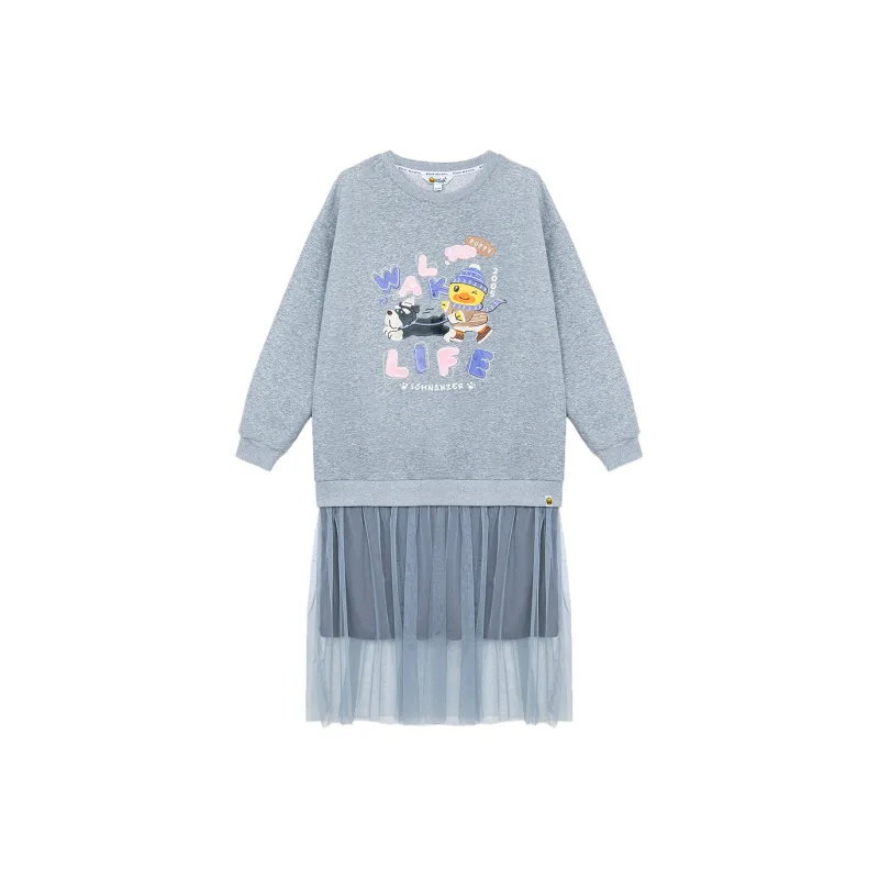 B.Duck Long Sleeved Dresses Women's Heather Gray-0