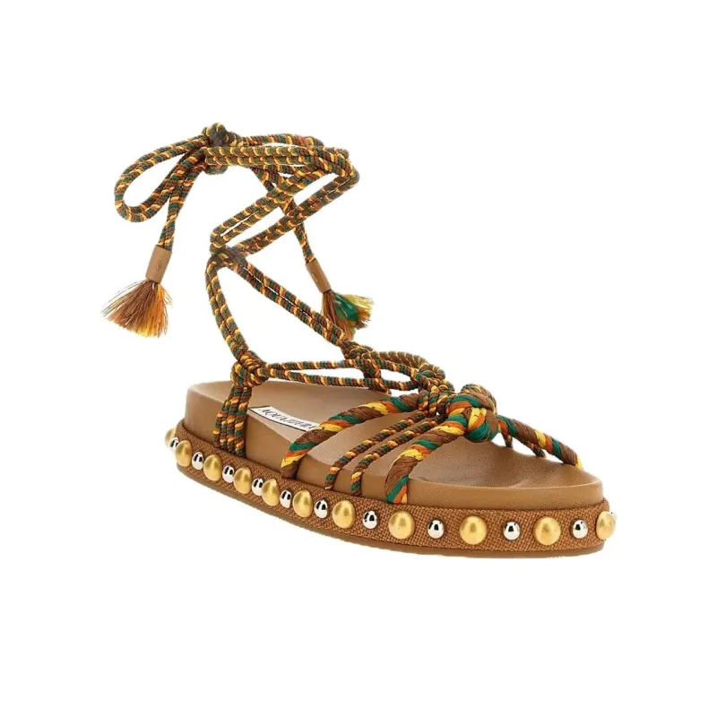 AQUAZZURA Tropical One Strap Sandals Women's Brown-2