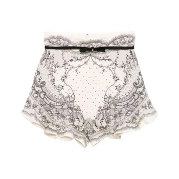 Zimmermann Crush Flat Front Frill Shorts