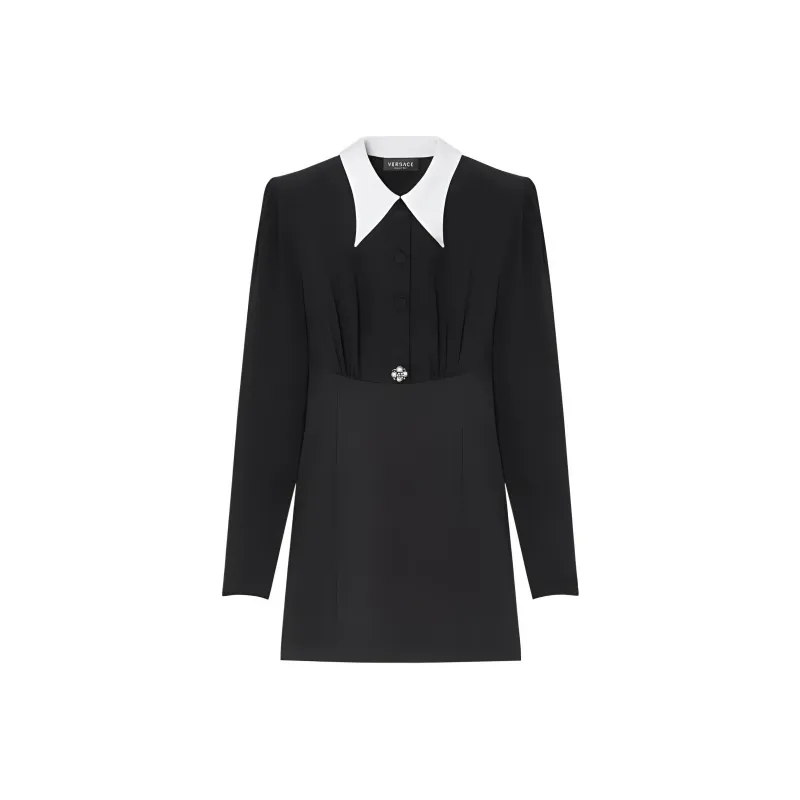 VERSACE Pearl Detailed Long Sleeved Mini Dress-0