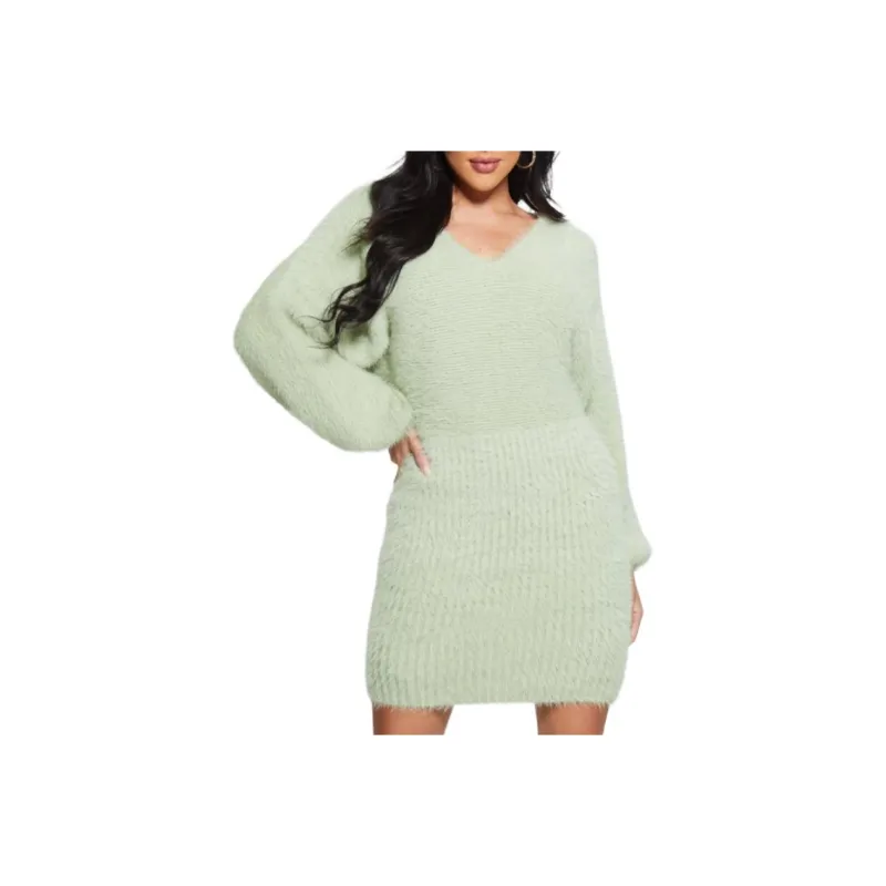 GUESS Long-Sleeved Dresses Women's Green-0