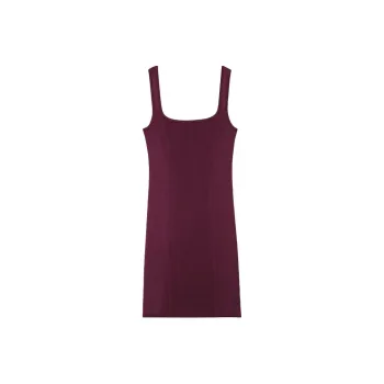 GUESS Lucia Rib-Knit Mini Dress Slip Dresses Women's Black Cherry