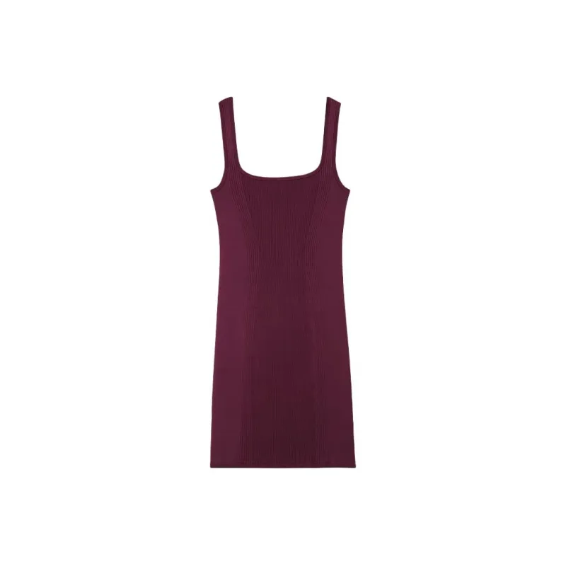 GUESS Lucia Rib-Knit Mini Dress Slip Dresses Women's Black Cherry-0