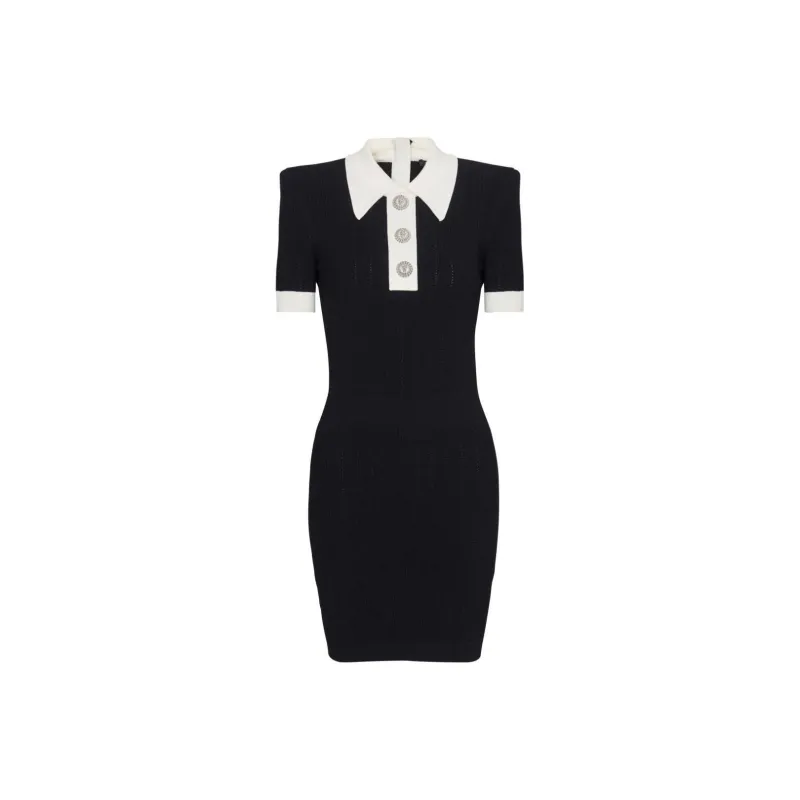 BALMAIN Short-Sleeved Dresses Women's Black-0