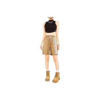MUGUOGUOMU Summer Casual Shorts Loose Fit Women's Tea Brown