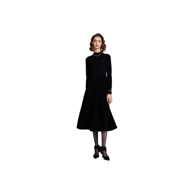 3COLOUR Long Sleeved Dress Women's Classic Black-0