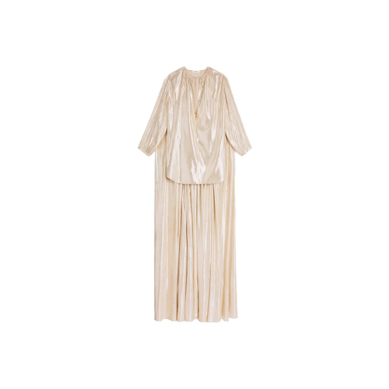 CELINE SS23 Long Sleeved Dress Women's Gold-0