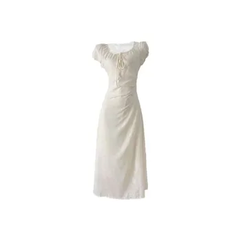 SECFLY OFFICIAL Short Sleeved Dress Women's Ivory