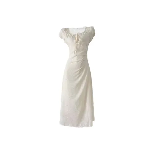 SECFLY OFFICIAL Short Sleeved Dress Women's Ivory