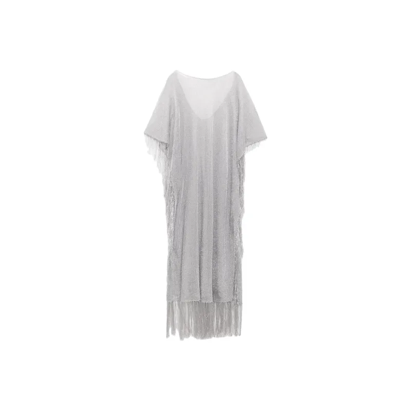 ZARA Short-Sleeved Dresses Women's Silver-0