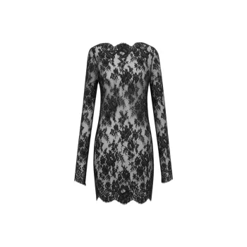 SAINT LAURENT Lace Long Sleeved Dress