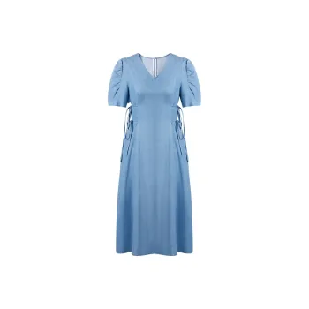 THE SEA LIFE Short Sleeved Dress Women's Denim Blue