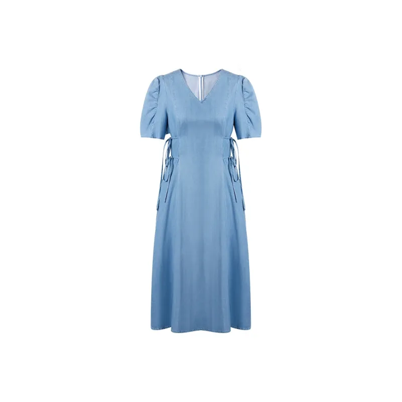 THE SEA LIFE Short Sleeved Dress Women's Denim Blue-0