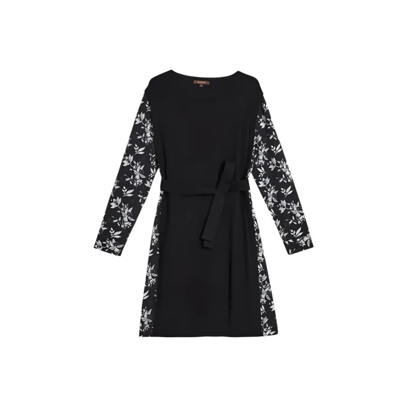 Yiner Long Sleeved Dresses Women's Black-0
