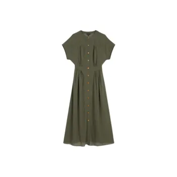 Yiner Short Sleeved Dress Women's Olive Green