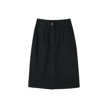 Skechers Yazhuan Series Denim Long Skirts Women's Carbon Black