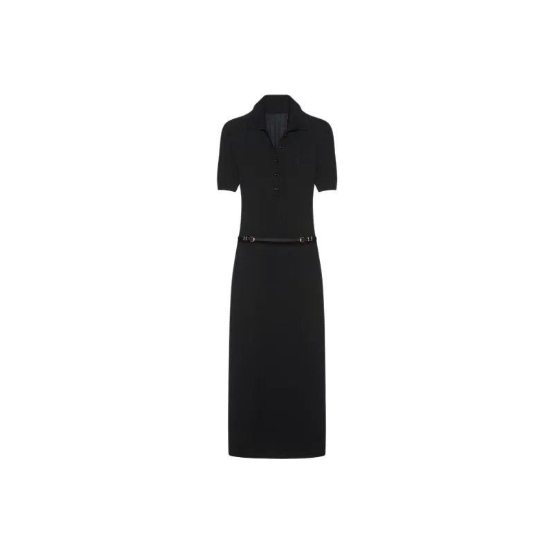 Givenchy Voyou Belt Long Polo Dress 'Black'-0