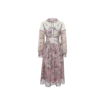 LULUALWAYS Long-Sleeved Dresses Women's Pink