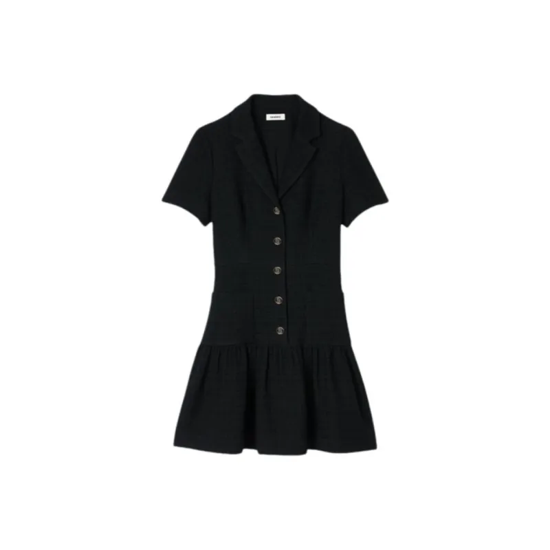 Sandro Peplum Tweed Minidress-0