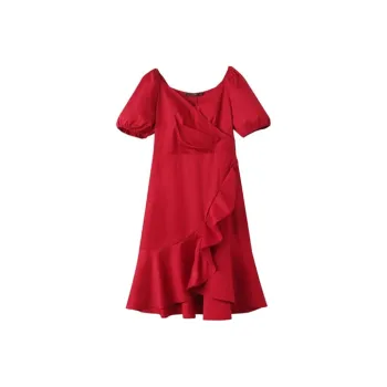 GOELIA Short Sleeved Dress Women's Pepper Red