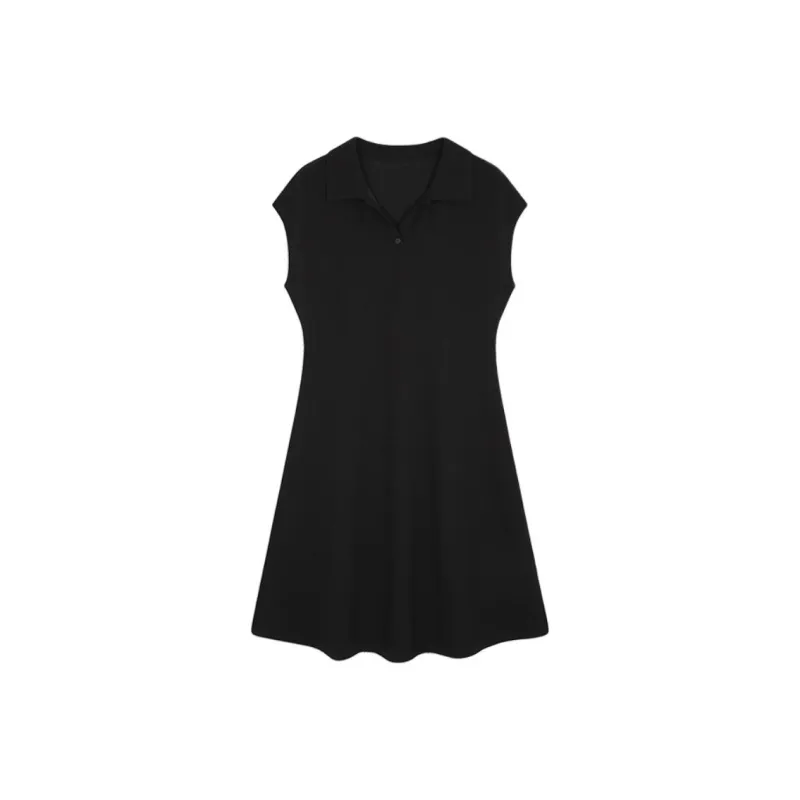 Mo Han Yi Mei Short Sleeved Dresses Women's Black-0