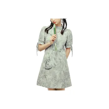 ZIHAN Short Sleeved Dress Women's Silent Gray