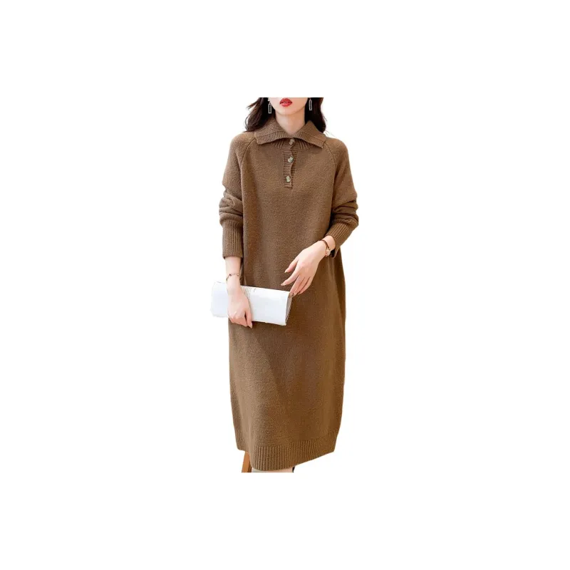 Mokana Long Sleeved Dresses Women's Coffee-0