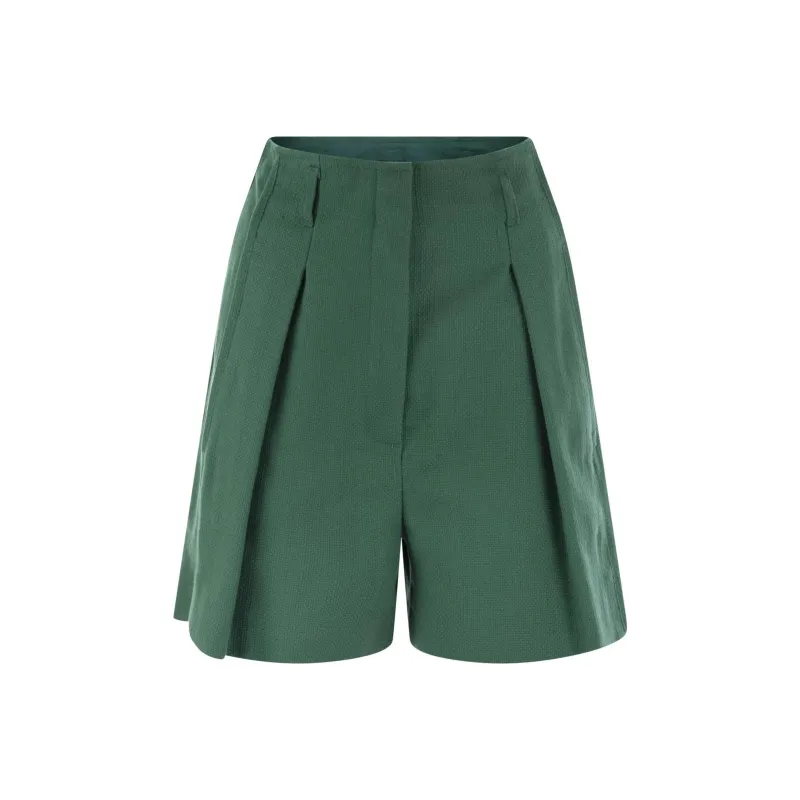 WEEKEND MaxMara Pandoro Pleat Detailed Bermuda-0