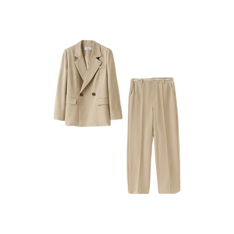 Mo Han Yi Mei Business Suits Women's Khaki-0