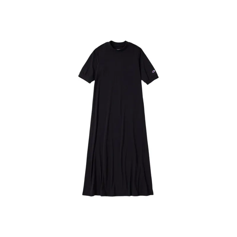 Champion SS24 Short Sleeved Dress Women's Beige Black-0