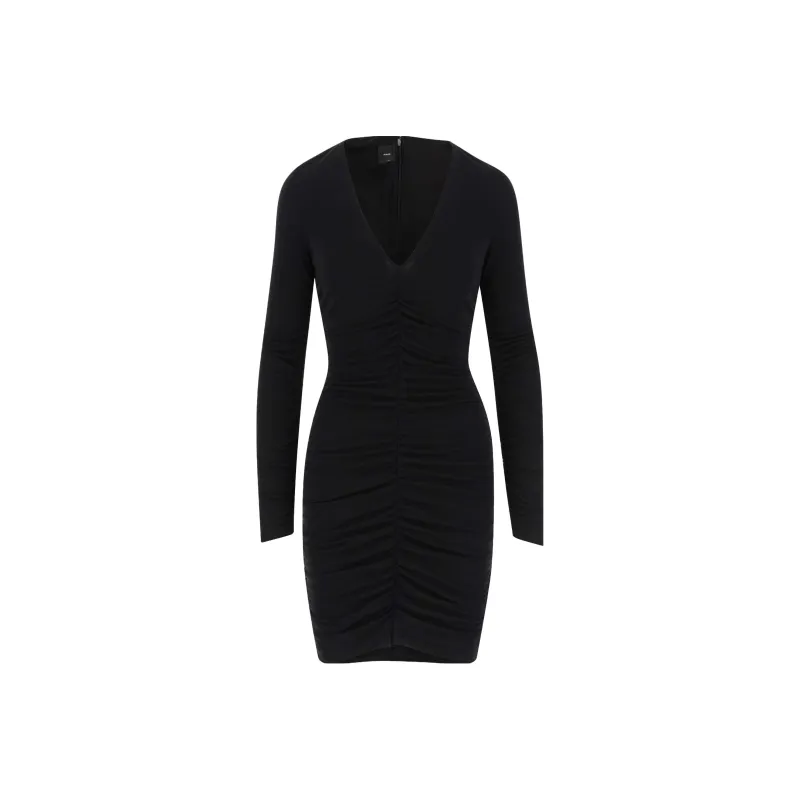 PINKO Gathered V neck Minidress-0