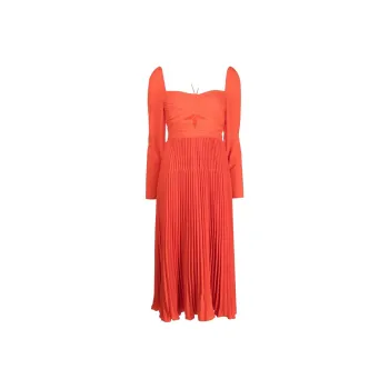 Self-portrait Halterneck Pleated Midi Dress