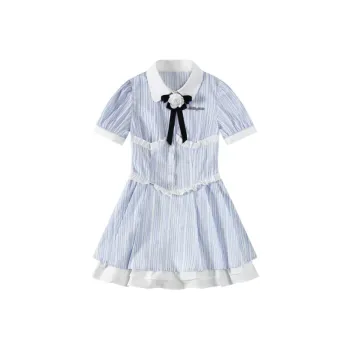 PUREIDOL Short Sleeved Dresses Women's Blue