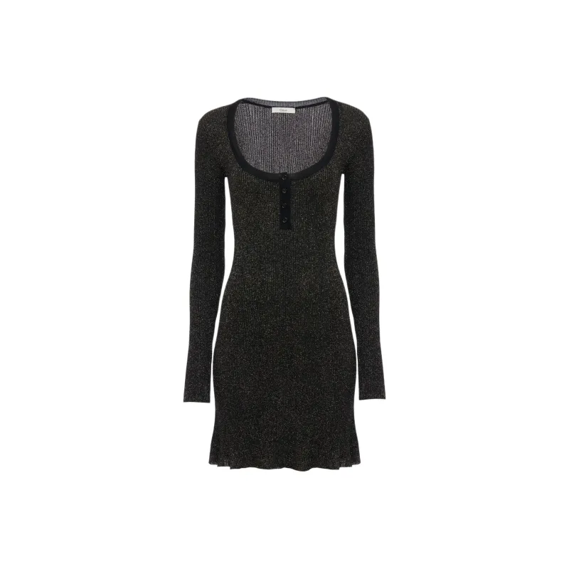 Chloe Long Sleeved Dresses Women's Black Gold-0