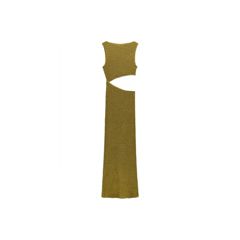 ZARA Sleeveless Dress Women's Olive Green-0