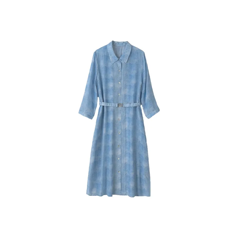 Kele Coco Short Sleeved Dress Women's Denim Blue-0