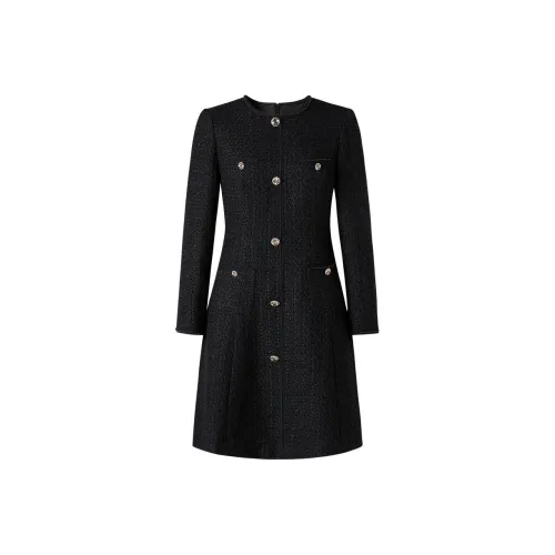 JZ. ANNAKRO Long Sleeved Dress Women's Plain Black