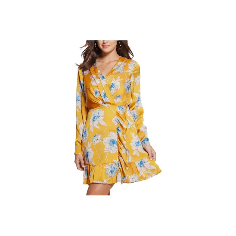GUESS Long-Sleeved Dresses Women's Yellow-0