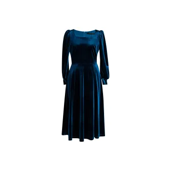 ROEYSHOUSE Long Sleeved Dresses Women's Peacock Blue