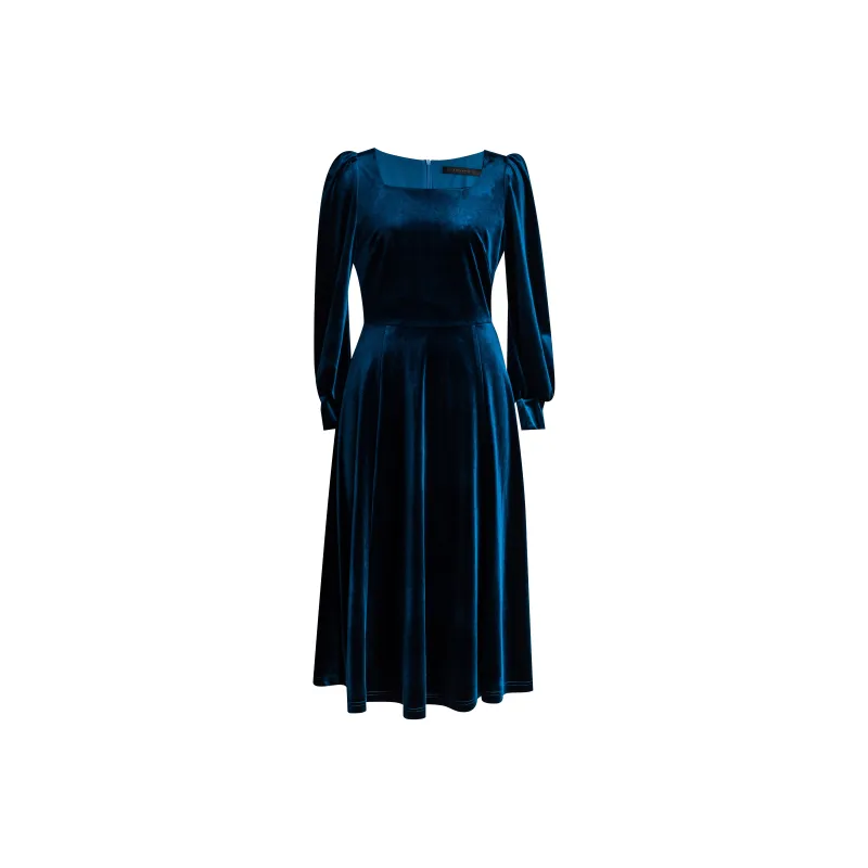 ROEYSHOUSE Long Sleeved Dresses Women's Peacock Blue-0