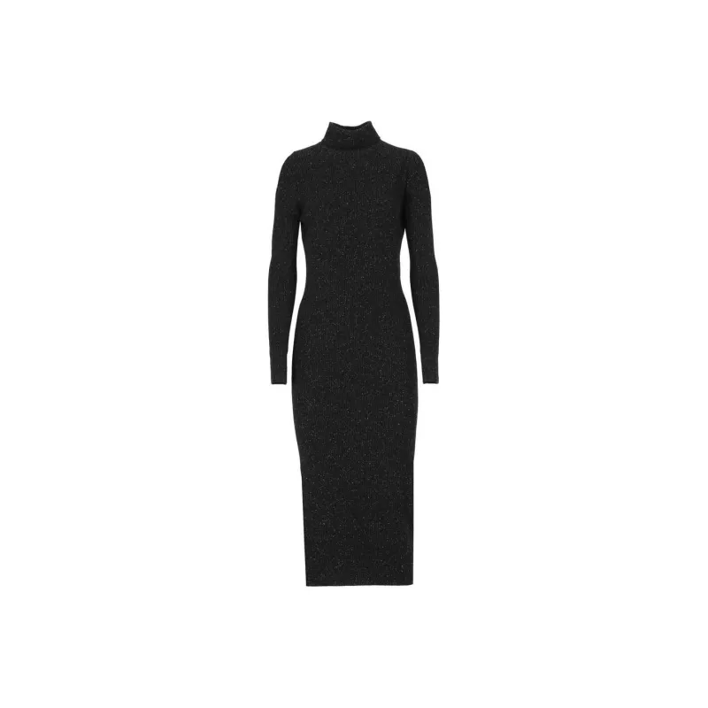 D.Exterior Glitter Ribbed-knit Dress-0