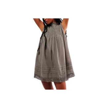 FREE PEOPLE Shea Solid Mini Sleeveless Dress Women's Dried Basil