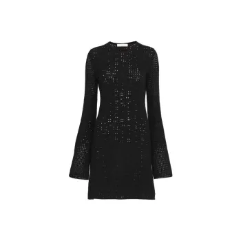 Chloé Knitted Long-Sleeved Crewneck Dress