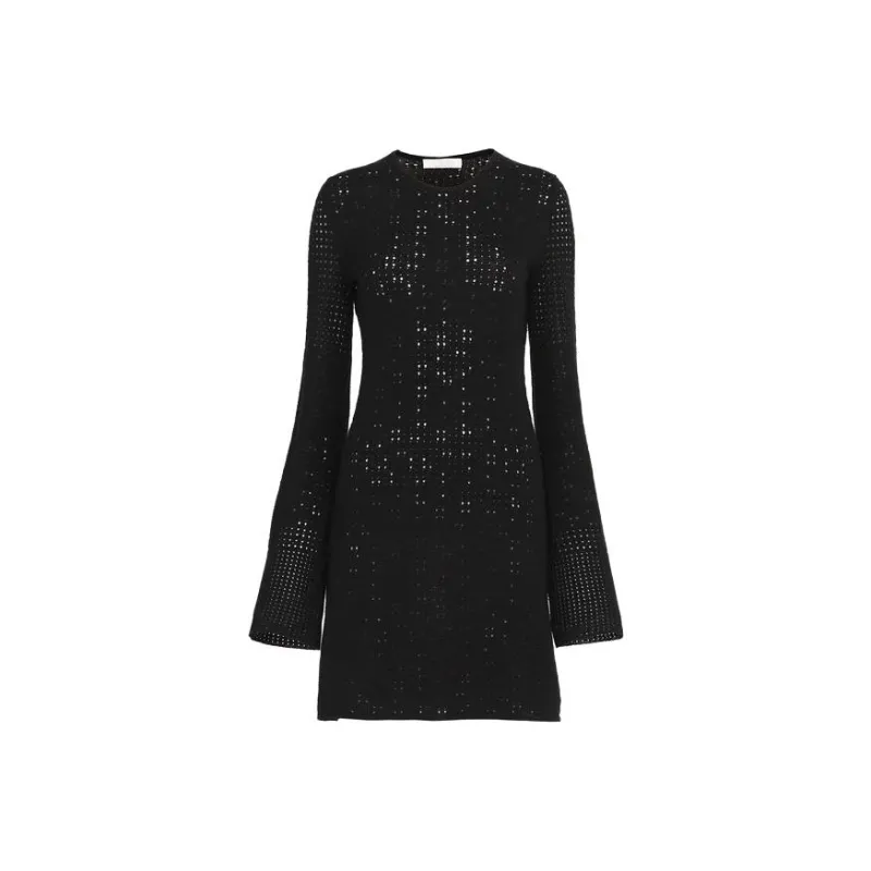 Chloé Knitted Long-Sleeved Crewneck Dress-0