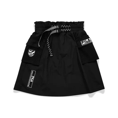 FILA FUSION x White Mountaineering Casual Long Skirts Women's Pitch Black