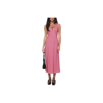 PRINCESS POLLY NELLIE MAXI DRESS Sleeveless Dress Women's Pink Check/Pink Plaid