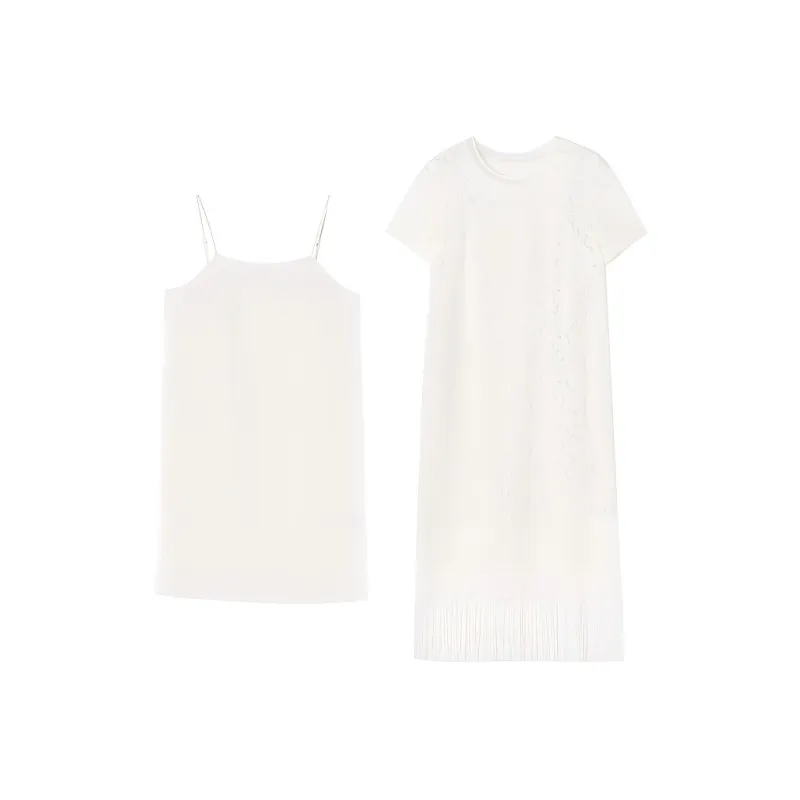 XIANGYING Skirt Set Women's Beige-0