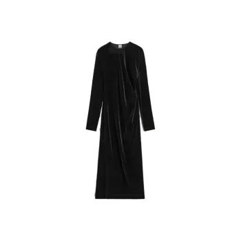 TOTEME Twisted Velvet Midi Dress