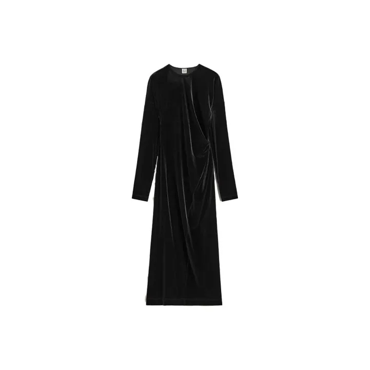 TOTEME Twisted Velvet Midi Dress-0